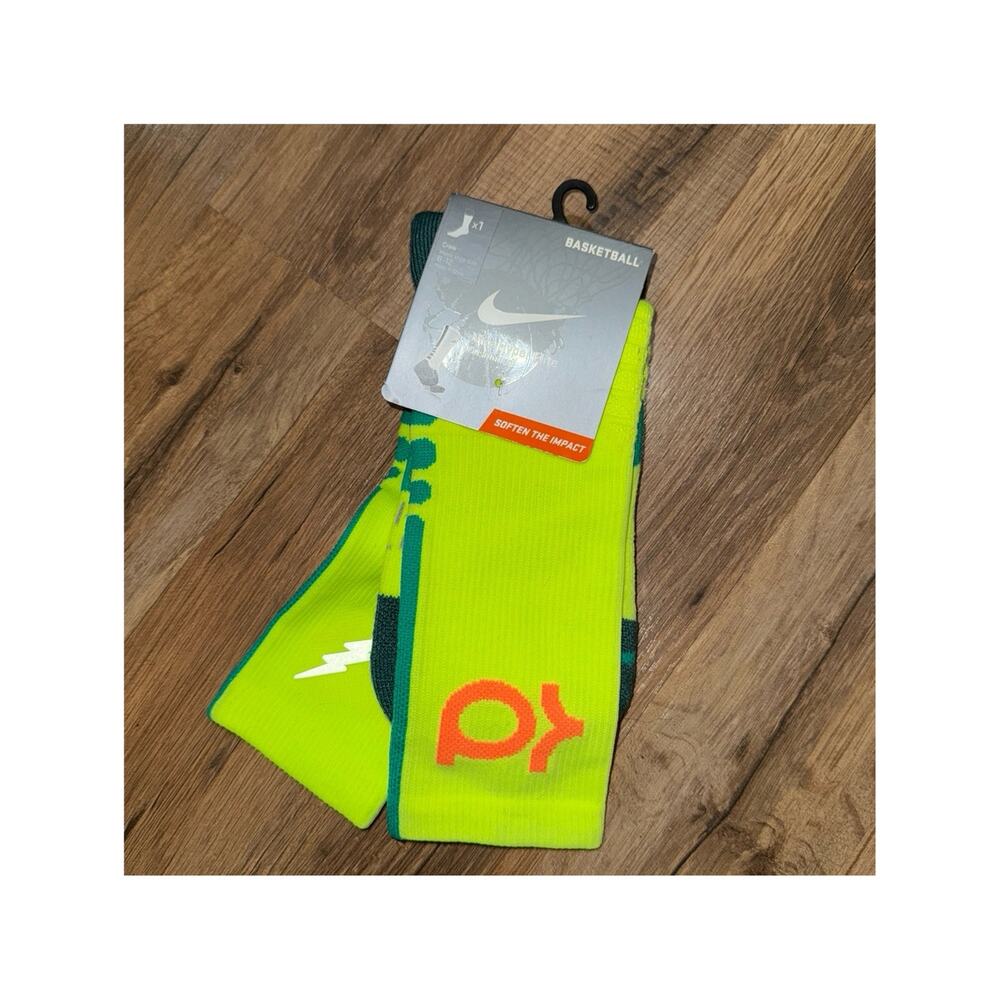 2013 Nike KD Hyper Elite Cushioned Basketball Volt Blue Dri-Fit Crew Socks